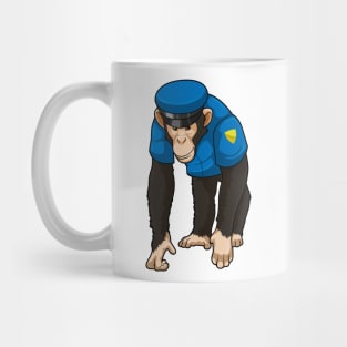 Monkey as Police officer with Uniform Mug